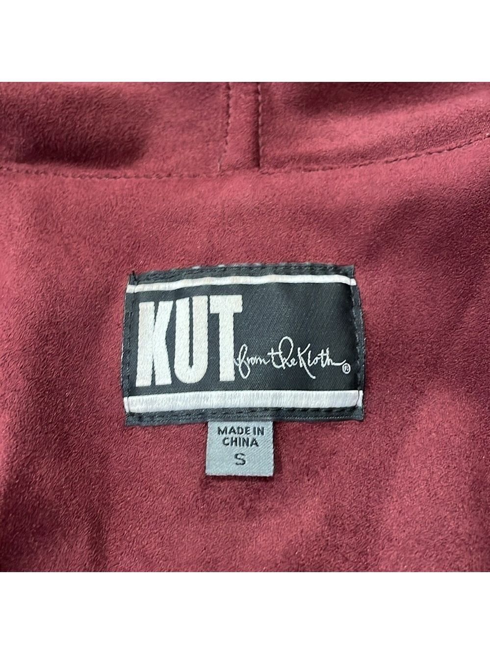 Kut from the Kloth Maroon faux suede jacket blazer size S - Picture 5 of 6